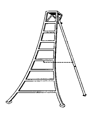 A tripod-like step-ladder 