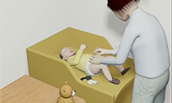Picture of mother and baby using diaper changing table