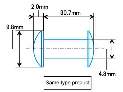 Drawing with dimensions of the rivet used for the same type product.